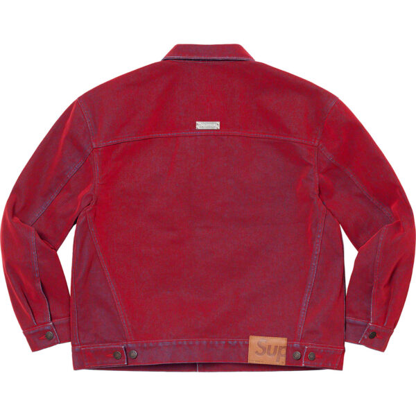 SUPREME - FLOCKED DENIM TRUCKER JACKET RED - NOVO - Image 2