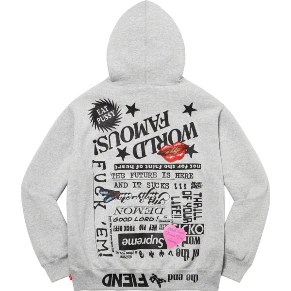 SUPREME - FIEND HOODED SWEATSHIRT HEATHER GREY - NOVO - Image 2