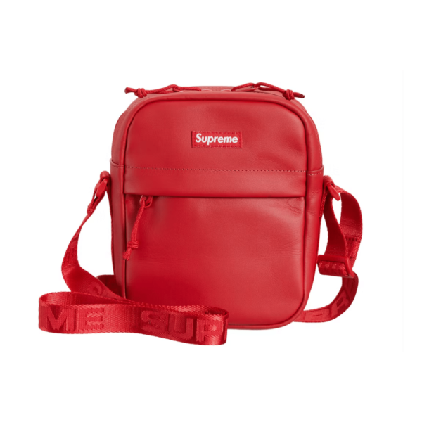 SUPREME - LEATHER SHOULDER BAG RED (FW23) - NOVO