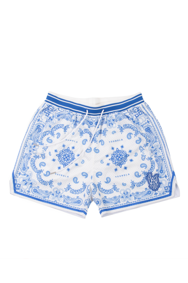 YOUNG LA - 132 INFAMOUS BANDANA SHORTS BLUE - NOVO