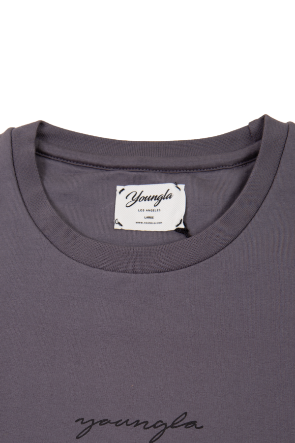 YOUNG LA - W426 NOT SO BASIC CROPPED TEE NARDO GREY - NOVO - Image 2