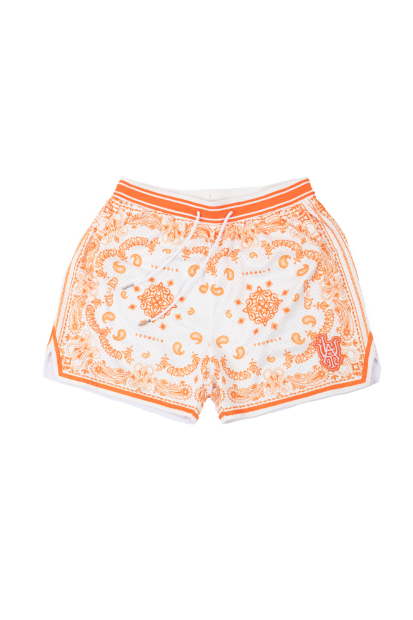 YOUNG LA - 132 INFAMOUS BANDANA SHORTS ORANGE - NOVO