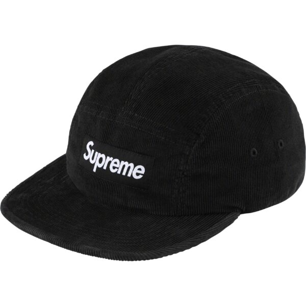 SUPREME - CORDUROY CAMP CAP BLACK (FW23) - NOVO