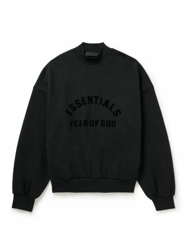 ESSENTIALS FEAR OF GOD - CREWNECK JET BLACK - NOVO