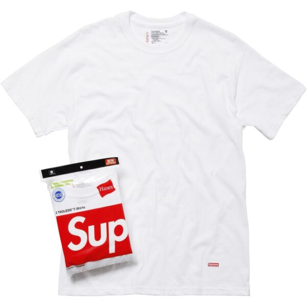 SUPREME x HANES - TAGLESS TEES WHITE - NOVO