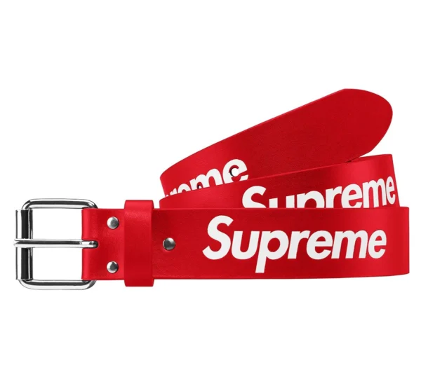 SUPREME - REPEAT LEATHER BELT RED - NOVO