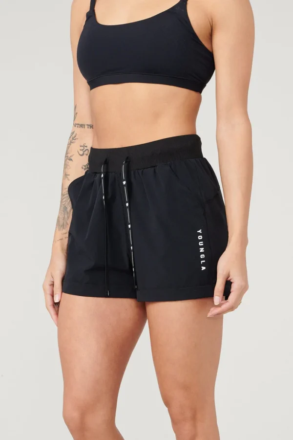 YOUNG LA - W104 VELOCITY RUNNING SHORTS BLACK - NOVO