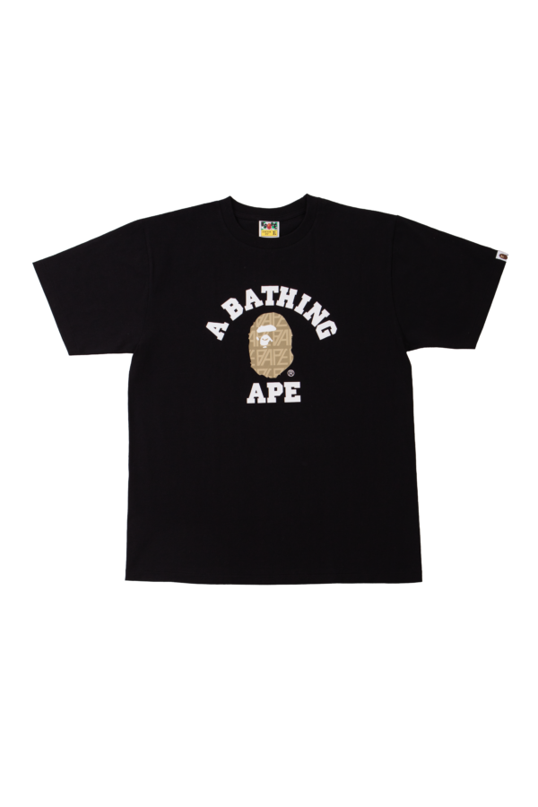 BAPE - LOGO MONOGRAM COLLEGE TEE MENS BLACK - NOVO