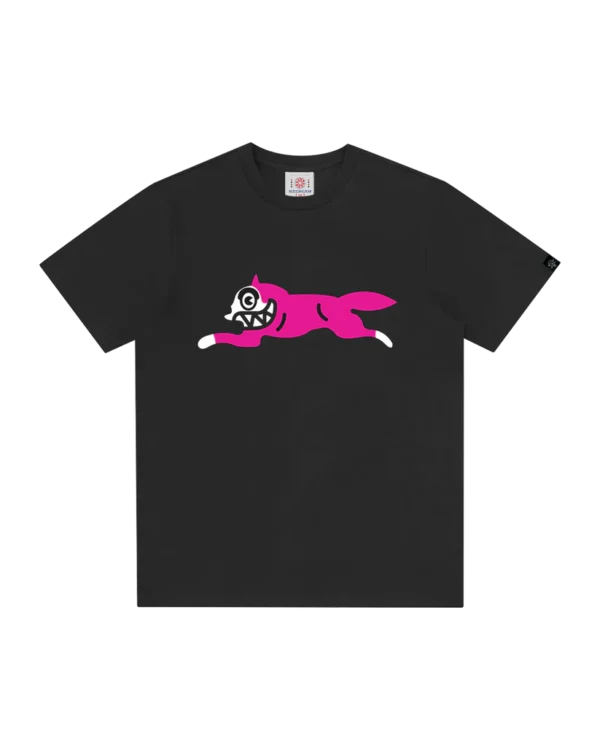 ICECREAM - GLOW IN THE DARK RUNNING DOG TEE BLACK - NOVO